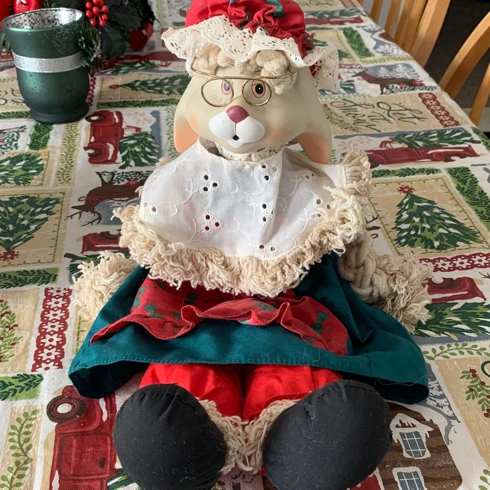 House of Lloyd Grannie Flo Bunny Holiday Decor Vintage 1996